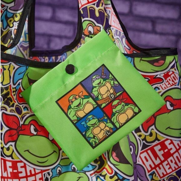 Teenage Mutant Ninja Turtles Reusable Shopping Tote with Snap Carry Bag - Picture 5 of 6